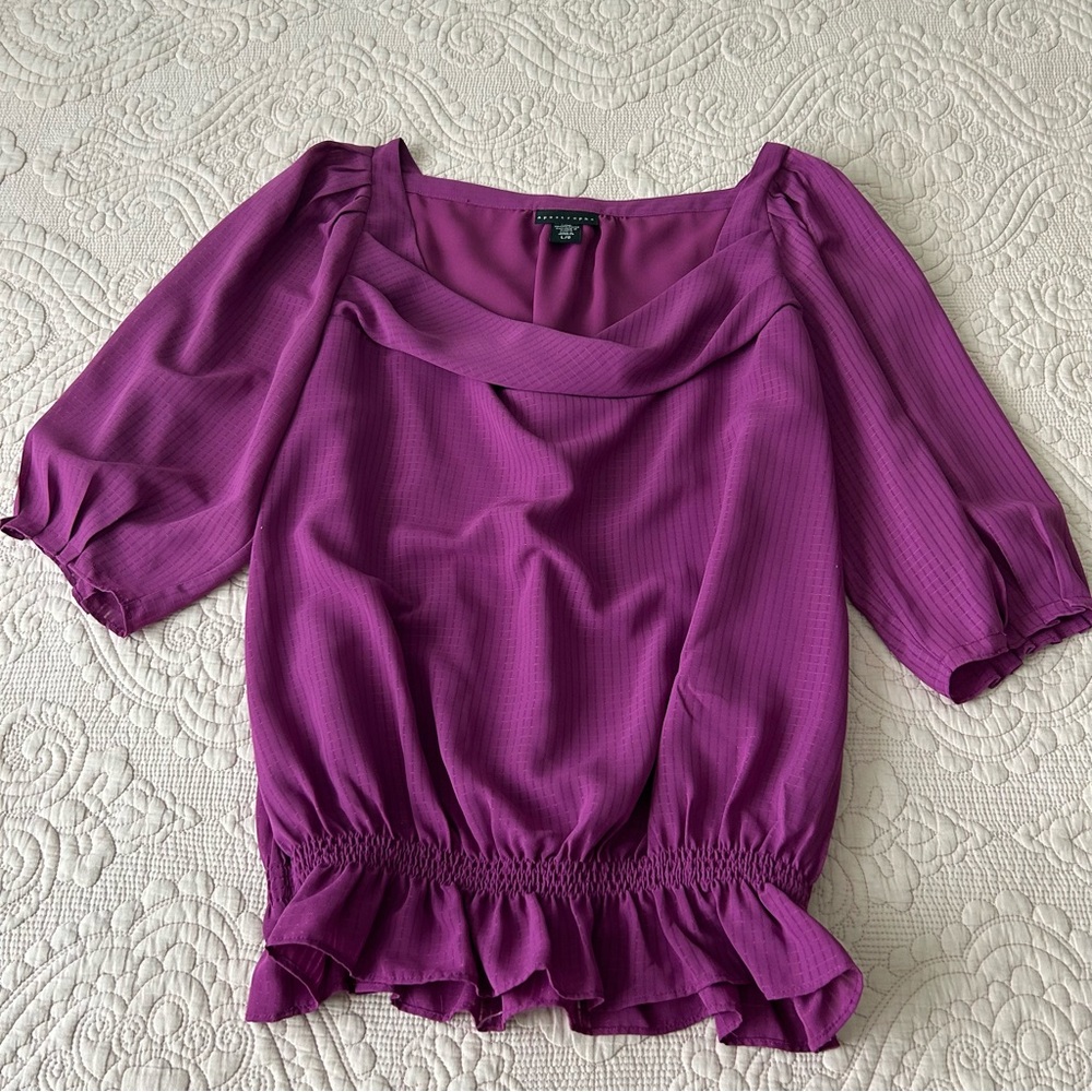 Apostrophe purple large blouse top.Size large